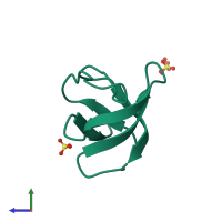 Monomeric assembly 1 of PDB entry 1jo8 coloured by chemically distinct molecules, side view.