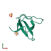 PDB entry 1jo8 coloured by chain, front view.