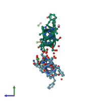 PDB entry 1joh coloured by chain, side view.
