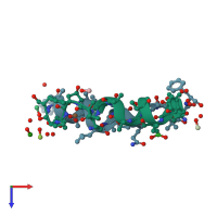 PDB 1joh coloured by chain and viewed from the top.