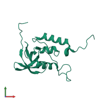 PDB entry 1joo coloured by chain, front view.