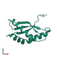 PDB entry 1jos coloured by chain, front view.