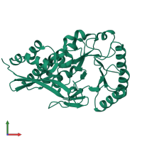 PDB entry 1jpd coloured by chain, front view.