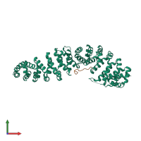 Hetero dimeric assembly 1 of PDB entry 1jpp coloured by chemically distinct molecules, front view.