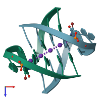 PDB entry 1jpq coloured by chain, top view.