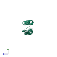 PDB entry 1jq0 coloured by chain, side view.