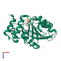 PDB entry 1jr4 coloured by chain, top view.