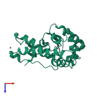 PDB entry 1jr9 coloured by chain, top view.