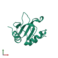PDB entry 1jrm coloured by chain, front view.
