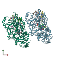 PDB entry 1jry coloured by chain, front view.