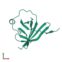 PDB entry 1jsg coloured by chain, front view.