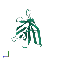 PDB entry 1jsg coloured by chain, side view.