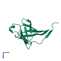 PDB entry 1jsg coloured by chain, top view.