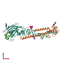 PDB entry 1jsi coloured by chain, front view.