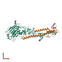 PDB entry 1jso coloured by chain, front view.