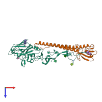 PDB entry 1jso coloured by chain, top view.