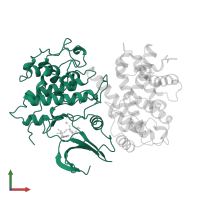 Cyclin-dependent kinase 2 in PDB entry 1jst, assembly 2, front view.