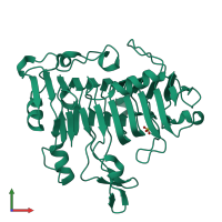 PDB entry 1jta coloured by chain, front view.