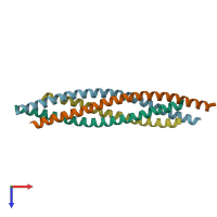 PDB entry 1jth coloured by chain, top view.