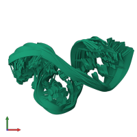 PDB entry 1jtj coloured by chain, ensemble of 19 models, front view.