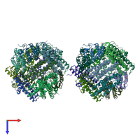 PDB entry 1jts coloured by chain, top view.