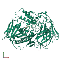 PDB entry 1ju4 coloured by chain, front view.