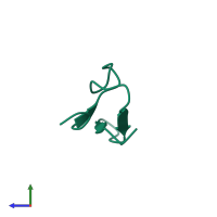 PDB entry 1ju8 coloured by chain, side view.