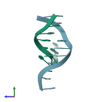 PDB entry 1juc coloured by chain, side view.