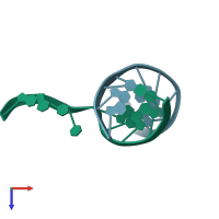 PDB entry 1juc coloured by chain, top view.
