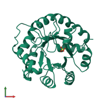 PDB entry 1juk coloured by chain, front view.