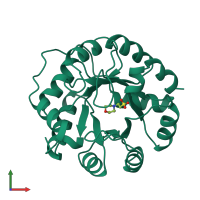 PDB entry 1jul coloured by chain, front view.