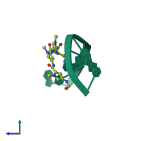 PDB entry 1jux coloured by chain, side view.