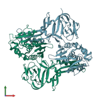 PDB entry 1jva coloured by chain, front view.