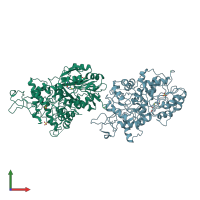 PDB entry 1jvn coloured by chain, front view.