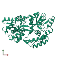 PDB entry 1jw4 coloured by chain, front view.