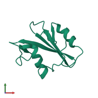 PDB entry 1jwo coloured by chain, front view.