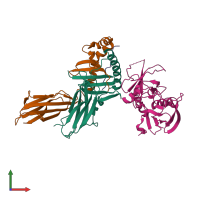 Hetero tetrameric assembly 1 of PDB entry 1jws coloured by chemically distinct molecules, front view.