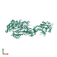 PDB entry 1jwy coloured by chain, front view.