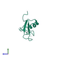 PDB entry 1jxc coloured by chain, side view.