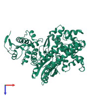 PDB entry 1jxe coloured by chain, top view.