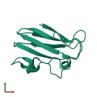 Monomeric assembly 1 of PDB entry 1jxg coloured by chemically distinct molecules, front view.