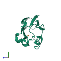 Monomeric assembly 1 of PDB entry 1jxg coloured by chemically distinct molecules, side view.