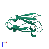 Monomeric assembly 1 of PDB entry 1jxg coloured by chemically distinct molecules, top view.