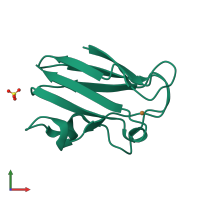 Monomeric assembly 2 of PDB entry 1jxg coloured by chemically distinct molecules, front view.