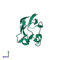 Plastocyanin A, chloroplastic in PDB entry 1jxg, assembly 2, side view.
