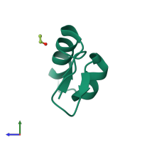 PDB entry 1jxt coloured by chain, side view.