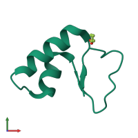 PDB entry 1jxx coloured by chain, front view.