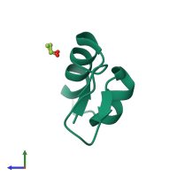 PDB entry 1jxx coloured by chain, side view.