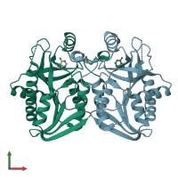 PDB entry 1jys coloured by chain, front view.