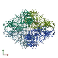 PDB entry 1jz2 coloured by chain, front view.